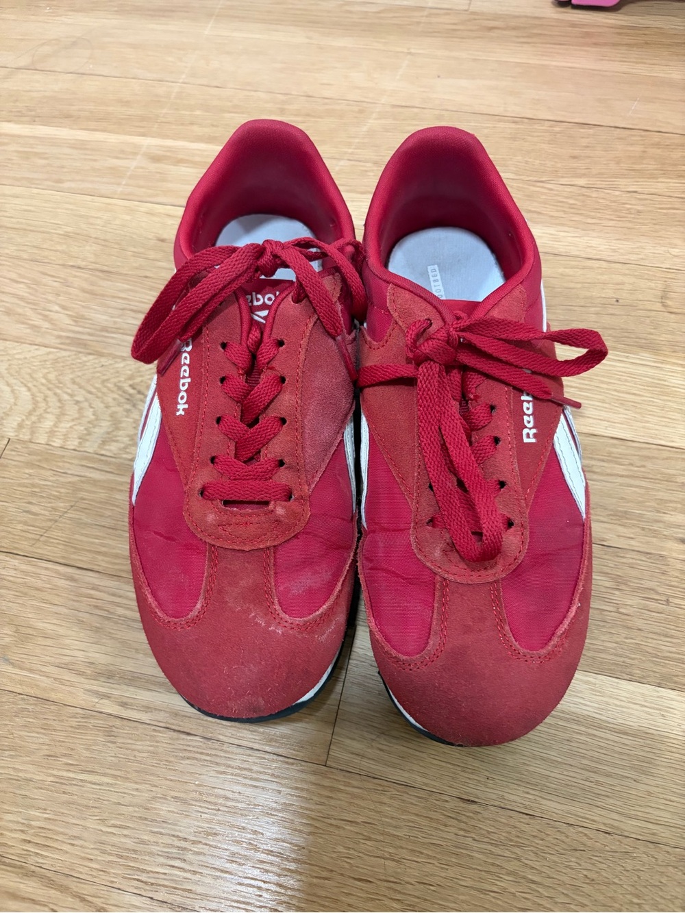 Reebok Red Low-Profile Runner with White Stripes